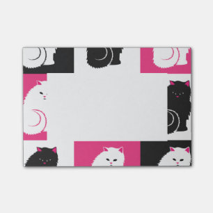 Crazy Hot Pink Kitty Cat Patroon Post-it® Notes