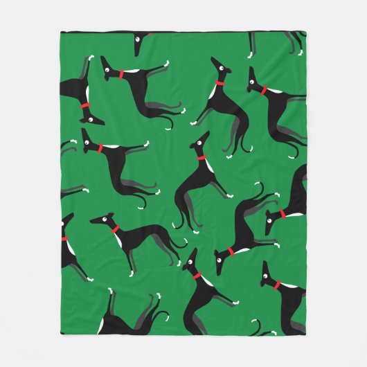 Crazy Hounds Fleece Deken (Voorkant)