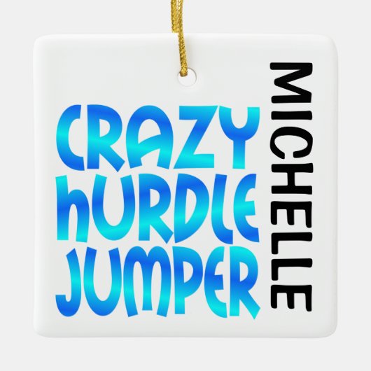 Crazy Hurdle Jumper CUSTOM Keramisch Ornament (Voorkant)