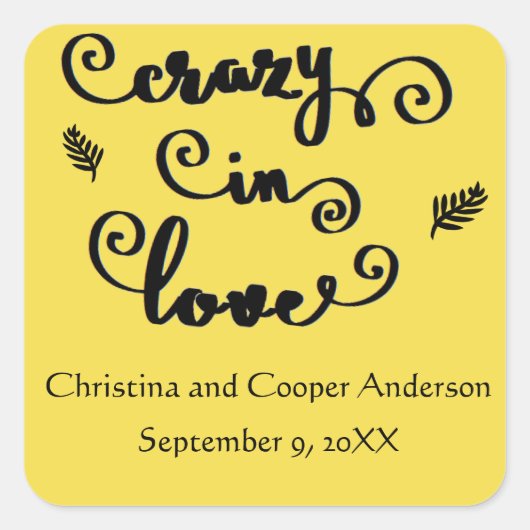 Crazy in Love - Square Sticker (Voorkant)