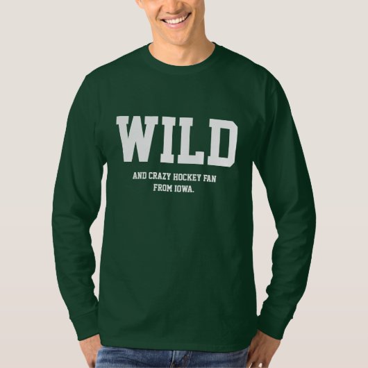 Crazy Iowa Hockey Fan Long Sleeve. T-shirt (Voorkant)