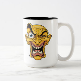 Crazy Jellow Cartoon visage café Mug - Drôle cadea