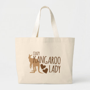 Crazy Kangaroo Lady Grote Tote Bag