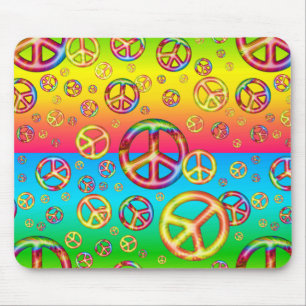 Crazy Kinder Colors PEACE OUT-Computer Mousepad Muismat
