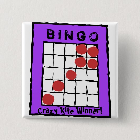 Crazy Kite Winner! bingo-knop Vierkante Button 5,1 Cm (Voorkant)