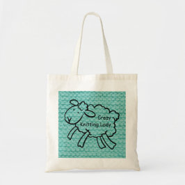 Crazy Knitting Lady Bag Tote Bag