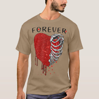 Crazy Love Hurt Broken Heart Pain Skeleton Bloody T-shirt