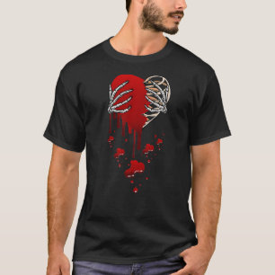 Crazy Love Hurt Broken Heart Pain Skeleton Bloody T-shirt