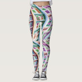 Crazy Mah Jongg Tiles Leggings (Voorkant)