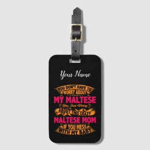 Crazy Maltese mam Bagagelabel