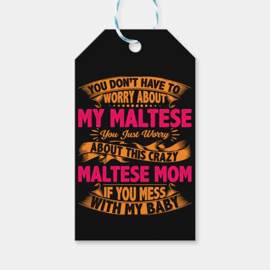 Crazy Maltese mam Cadeaulabel (Voorkant)