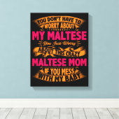 Crazy Maltese mam Canvas Afdruk (Insitu (Houten vloer))