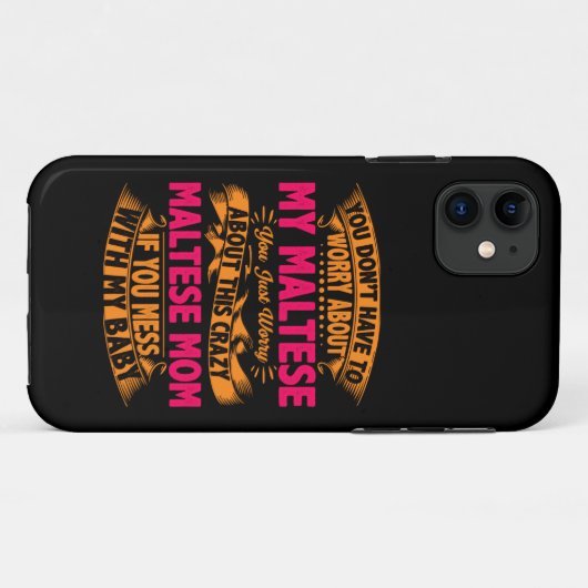Crazy Maltese mam Case-Mate iPhone Case (Achterkant (horizontaal))