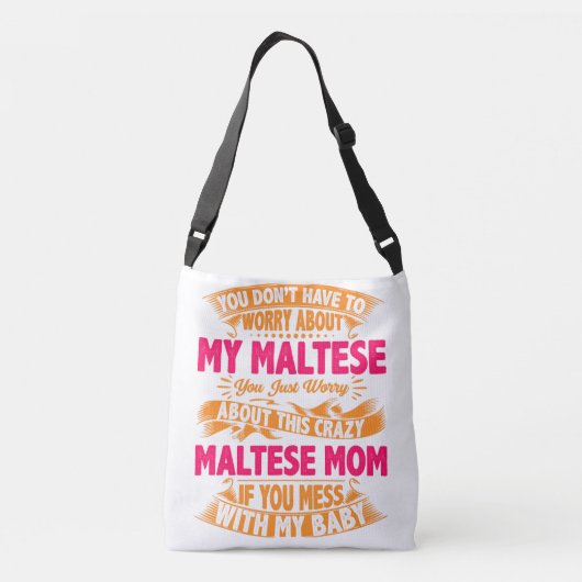 Crazy Maltese mam Crossbody Tas (Achterkant)