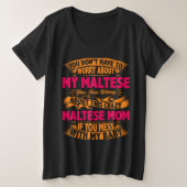 Crazy Maltese mam Grote Maat T-shirt (Design voorkant)