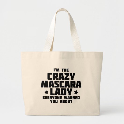 Crazy Mascara Lady Grote Tote Bag (Voorkant)