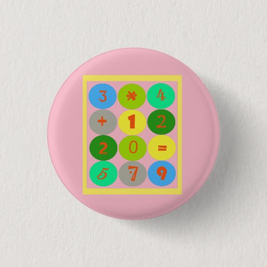 Crazy Math Knop Ronde Button 3,2 Cm (Voorkant)