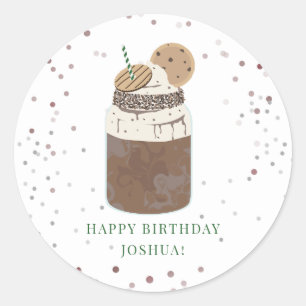 Crazy Milkshake Chocolate Cookies Birthday Party Ronde Sticker