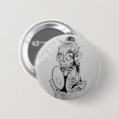 Crazy Monkey Button (Voorkant /achterkant)