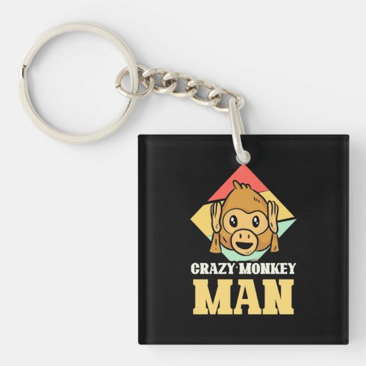 Crazy Monkey Man Sleutelhanger (voorkant)