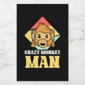 Crazy Monkey Man Wijn Etiket (Enkel label)