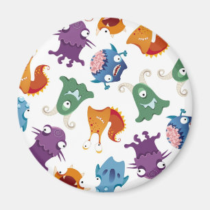 Crazy Monsters Fun Colorful Patronen voor kinderen Magneet