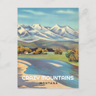 Crazy Mountains en Yellowstone River Montana Briefkaart