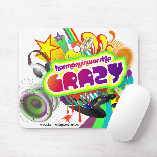 "Crazy" Mousepad Muismat (Met muis)