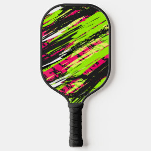 Crazy Multi-Color Racing Background Pickleball Paddle