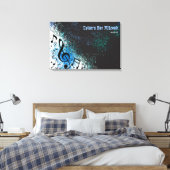 CRAZY MUSICAL NOTES Bar Mitzvah Inlogbord Canvas Afdruk (Insitu (Slaapkamer))