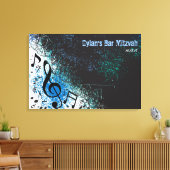 CRAZY MUSICAL NOTES Bar Mitzvah Inlogbord Canvas Afdruk (Insitu (Woonkamer))