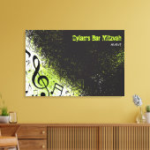 CRAZY MUSICAL NOTES Bar Mitzvah Inlogbord Canvas Afdruk (Insitu (Woonkamer))