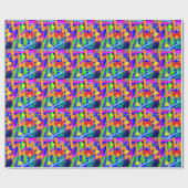 Crazy Neon 90s Pattern Cadeaupapier (Vlak)