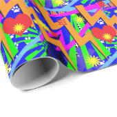 Crazy Neon 90s Pattern Cadeaupapier (Rol Hoek)