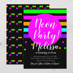 Crazy Neon Glow In The Dark Feest Neon Strepen Kaart