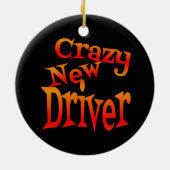 Crazy New Driver in Heldere Kleuren Keramisch Ornament (Achterkant)