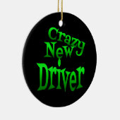 Crazy New Driver in het groen Keramisch Ornament (Rechts)