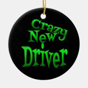 Crazy New Driver in het groen Keramisch Ornament