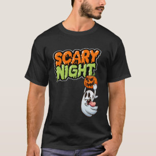 Crazy Night Ghost Halloween Costume for Children P T-shirt