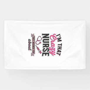Crazy Nurse Citaat Vintage Gravure Shirt Ontwerp_1 Spandoek