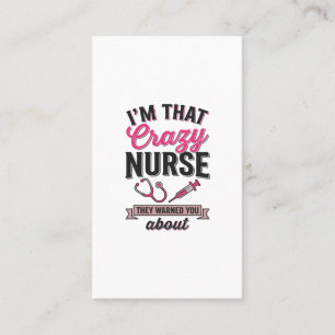Crazy Nurse Citaat Vintage Gravure Shirt Ontwerp_1 Visitekaartje