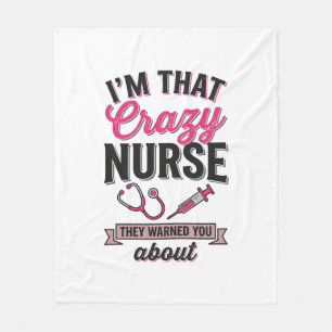 Crazy Nurse Quote Vintage Gravure Shirt Ontwerp_1 Fleece Deken