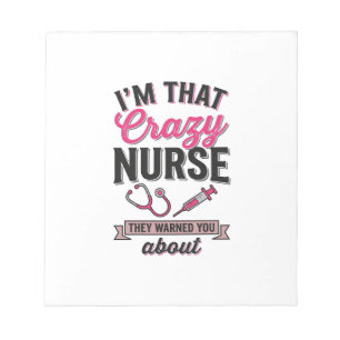 Crazy Nurse Quote Vintage Gravure Shirt Ontwerp_1 Notitieblok