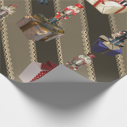 Crazy Nutcrackers Staande op Gifts Brown Cadeaupapier (Hoek)