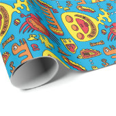 Crazy Ocean Creatures and Yellow Submarine Jigzaag Cadeaupapier (Rol Hoek)