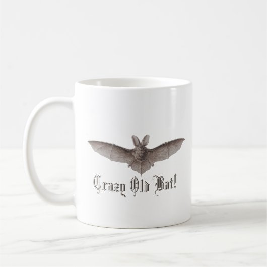Crazy Old Bat Funny Batty Humor voor Cranky Women Koffiemok (Links)
