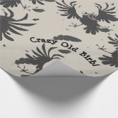 Crazy Old Birb Raven~wrappaper Cadeaupapier (Hoek)
