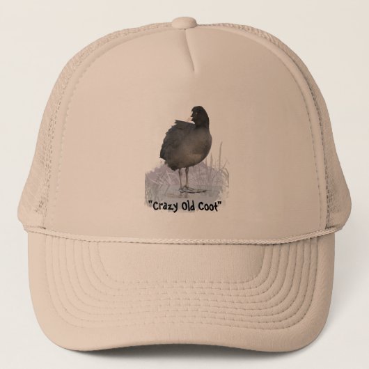 "Crazy Old Coot" Quote "Old Age Fun Coot Bird Trucker Pet (Voorkant)