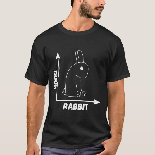 Crazy Optical Illusion Rabbit Duck Perspective Wit T-shirt (Voorkant)