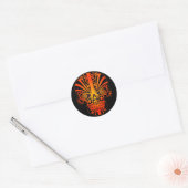 Crazy Oranje Skull Halloween Ronde Sticker (Envelop)